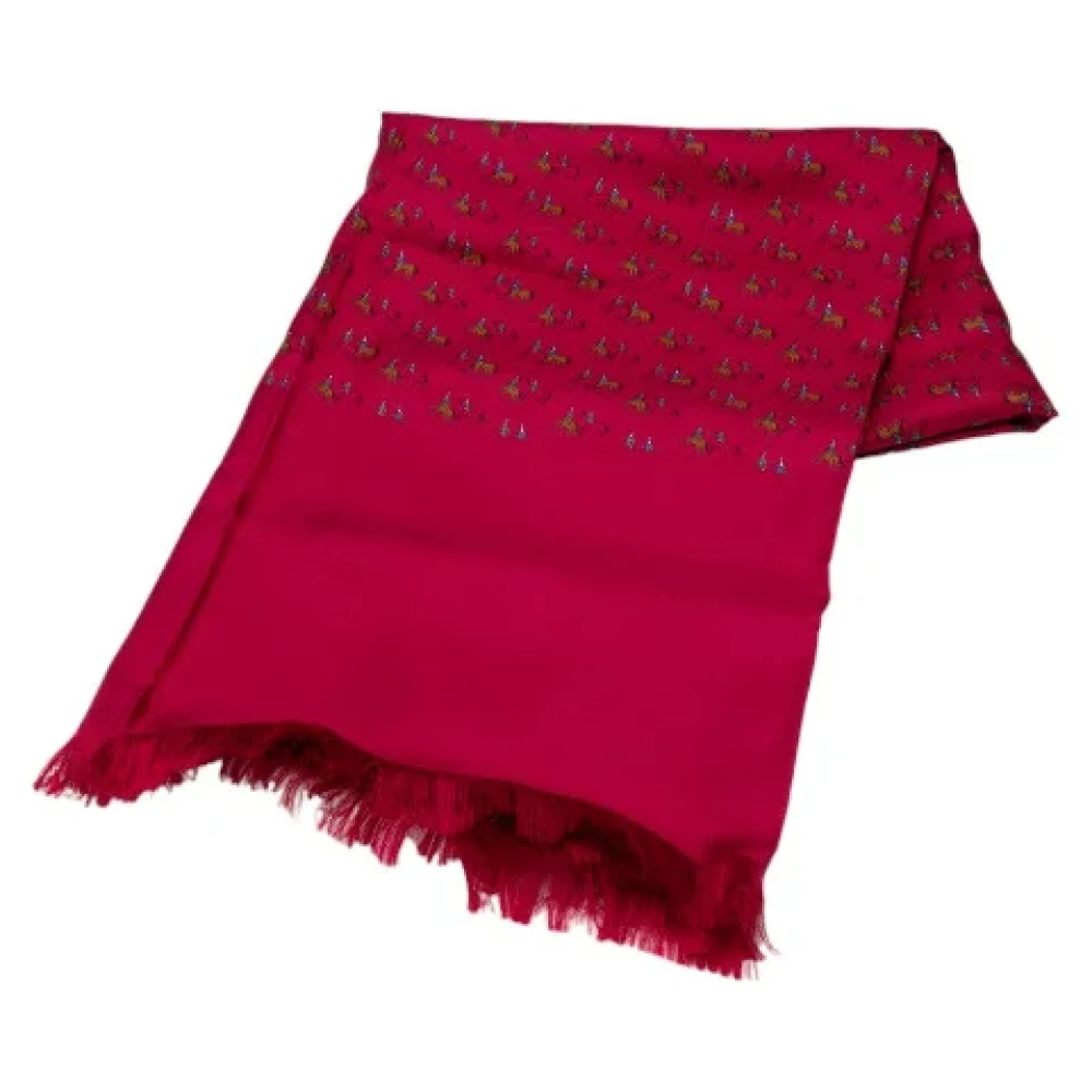 Hermès Vintage Pre-owned Canvas scarves Red Dames