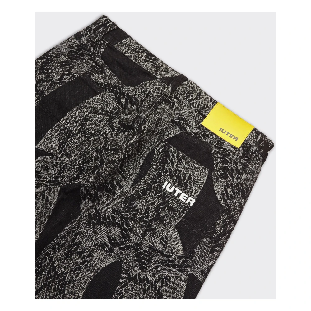 Iuter Slang Jacquard Losse Denim Jeans Gray Heren