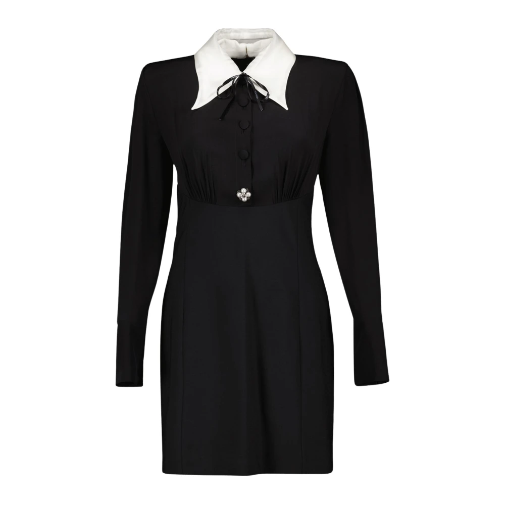 Versace Zwarte Zijden Mini Jurk Black Dames