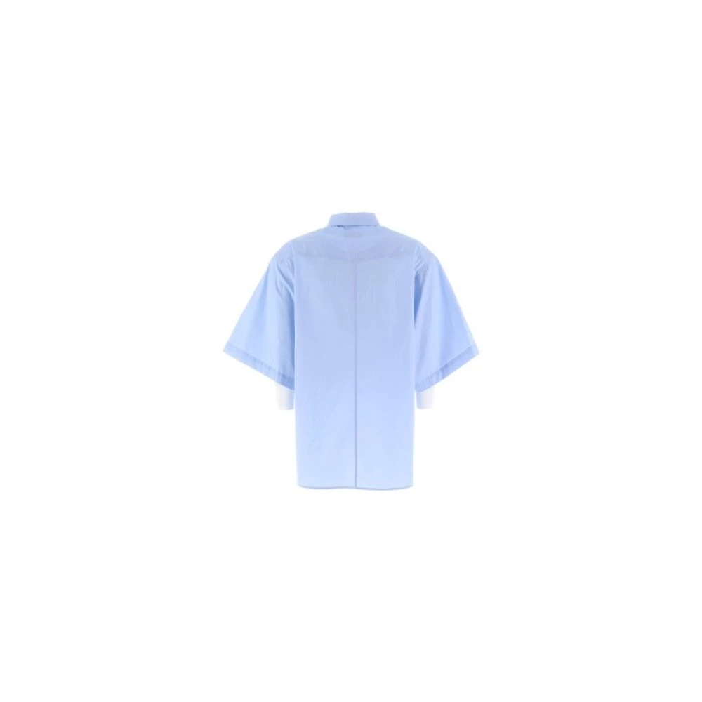 Herno Boxy Fit Katoenen Overhemd met Geborduurd Logo Blue Dames