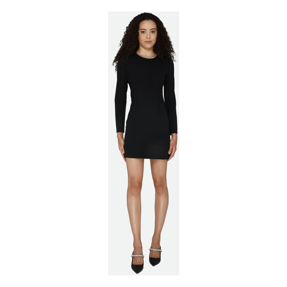 PATRIZIA PEPE Zwarte Bodycon Jurk met Merklogo Black Dames