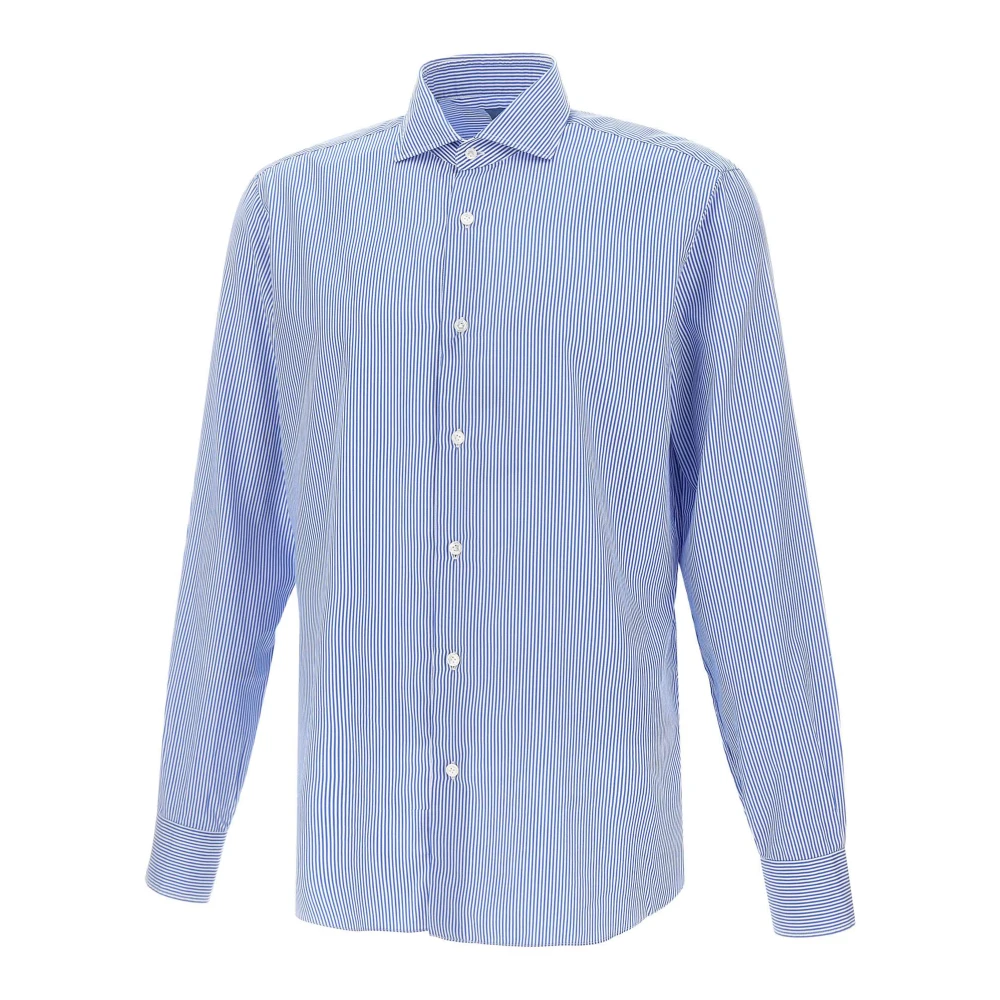 Barba Gestreept katoenen overhemd Dandy Life Blue Heren