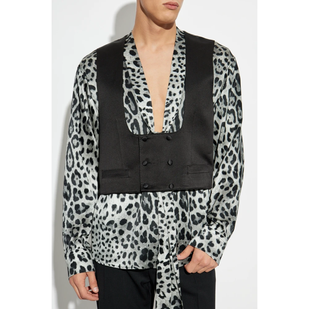 Dolce & Gabbana Zijden smokingvest Black Heren