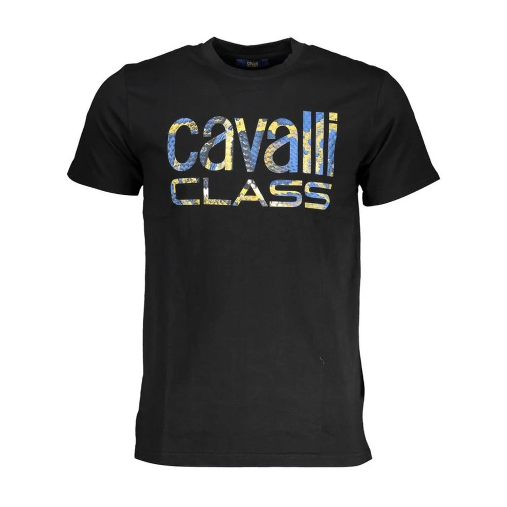 Cavalli Class Bedrukt Crew Neck T-shirt Black Heren