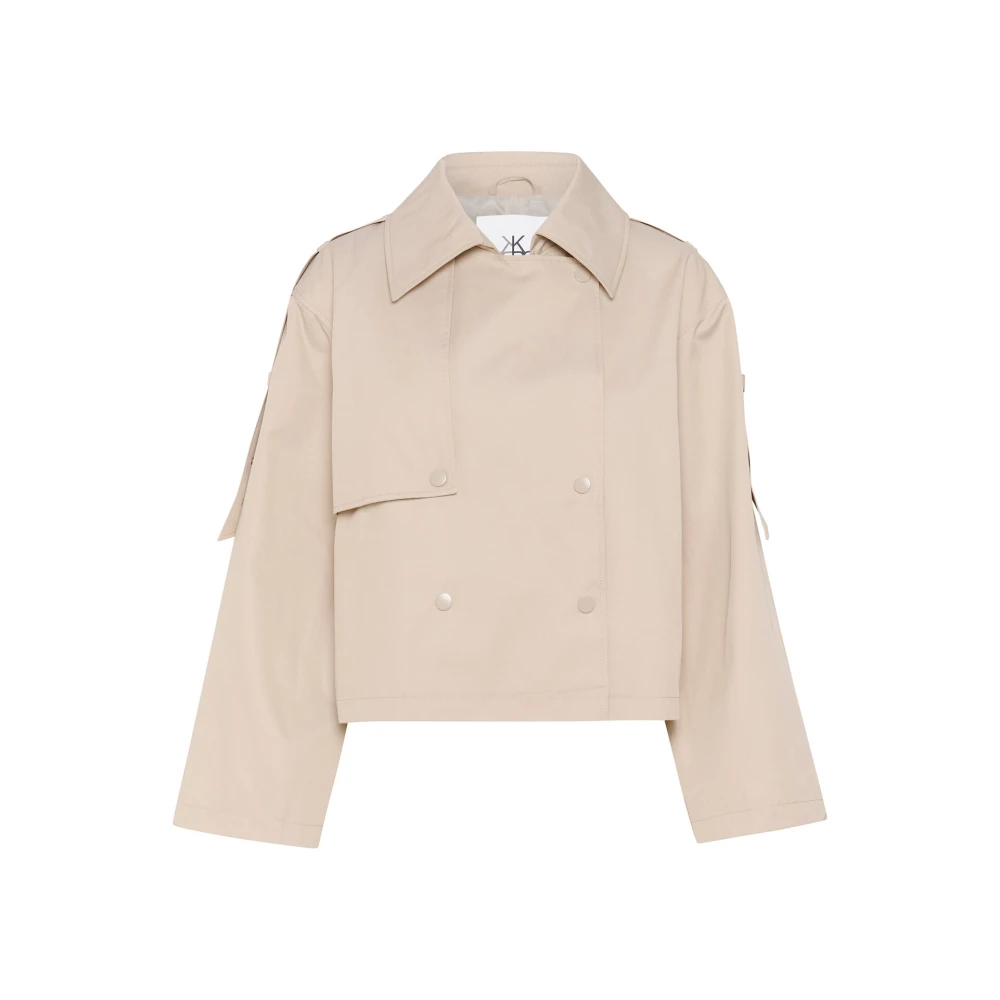 Karen by Simonsen Oversized Jas met Wijde Mouwen Beige Dames