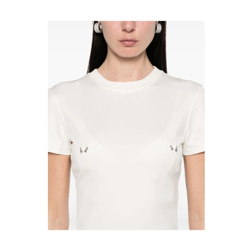 Mugler Witte Ronde Hals Korte Mouwen T-shirt White Dames