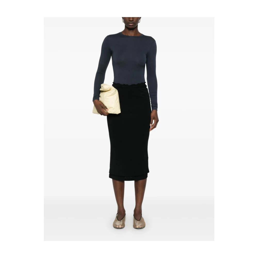 Jil Sander Zwarte Dubbele Rok Black Dames