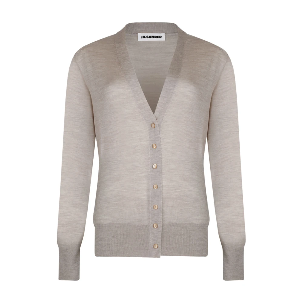 Jil Sander Women's Gray Cardigans, S, Asymmetrical Mesh