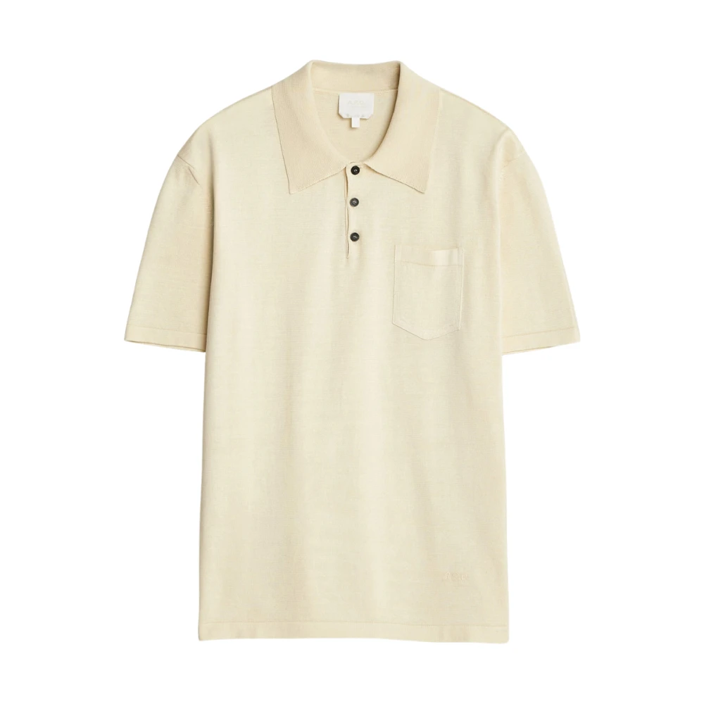 A.p.c. Herr Beige Toppar L, Bomull, Colin Polo