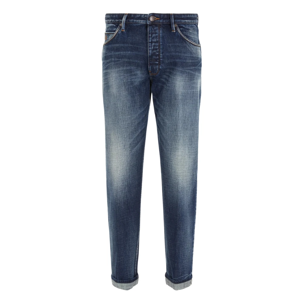 Emporio Armani Comfortabele en Moderne Lage Taille Jeans Blue Heren