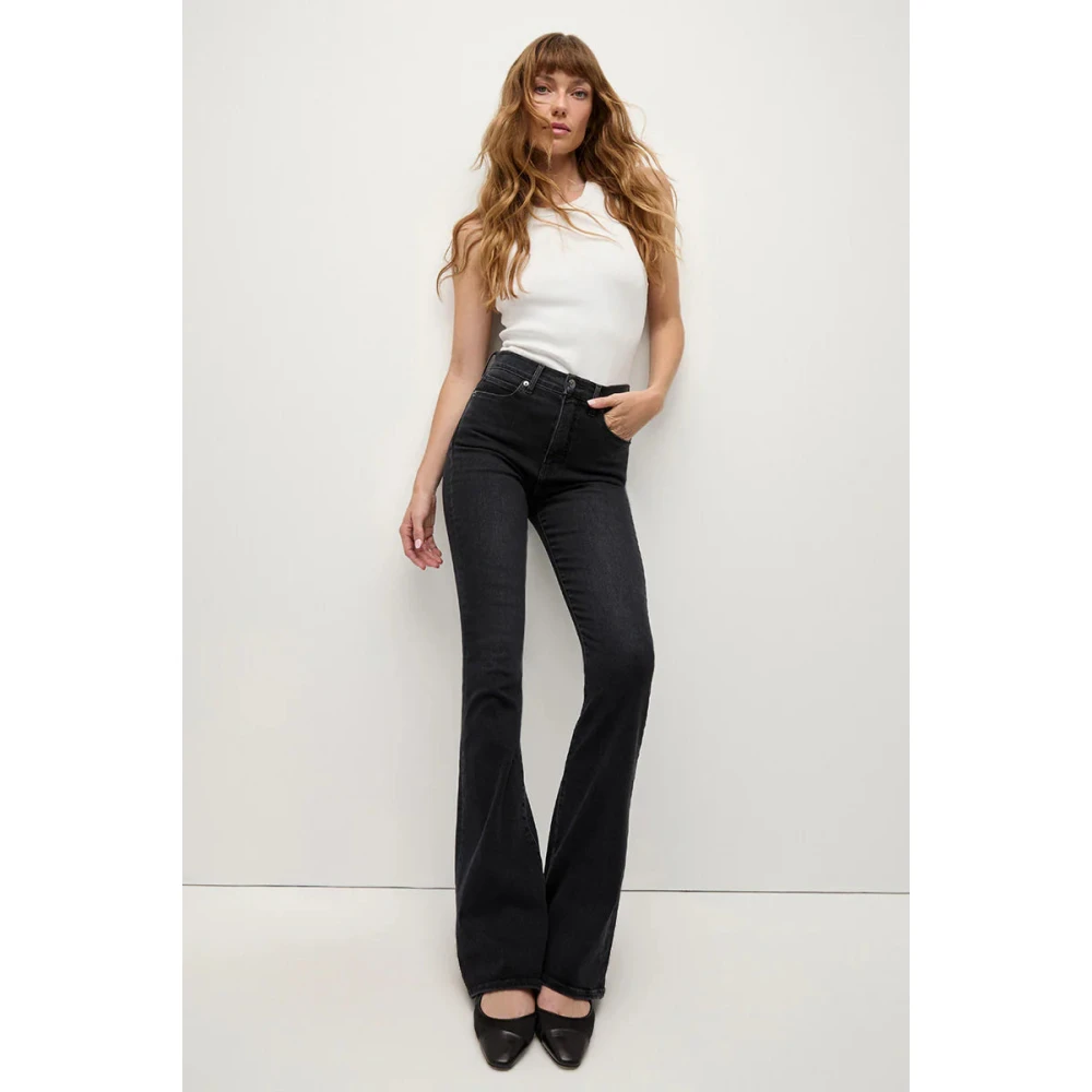 Veronica Beard Hoge Taille Skinny-Flare Jeans Black Dames