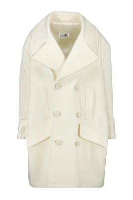 Vit Ullrock Oversize Elegant Detaljer