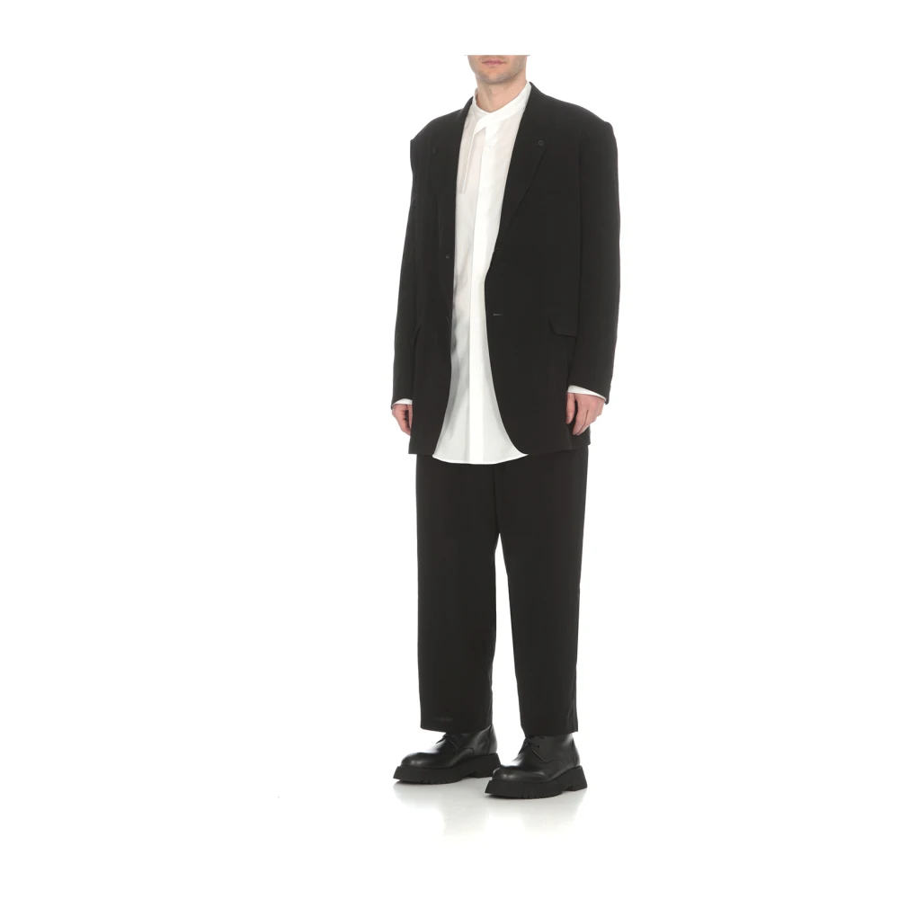 Yohji Yamamoto Zwarte Pour Homme Jas Peak Revers Black Heren