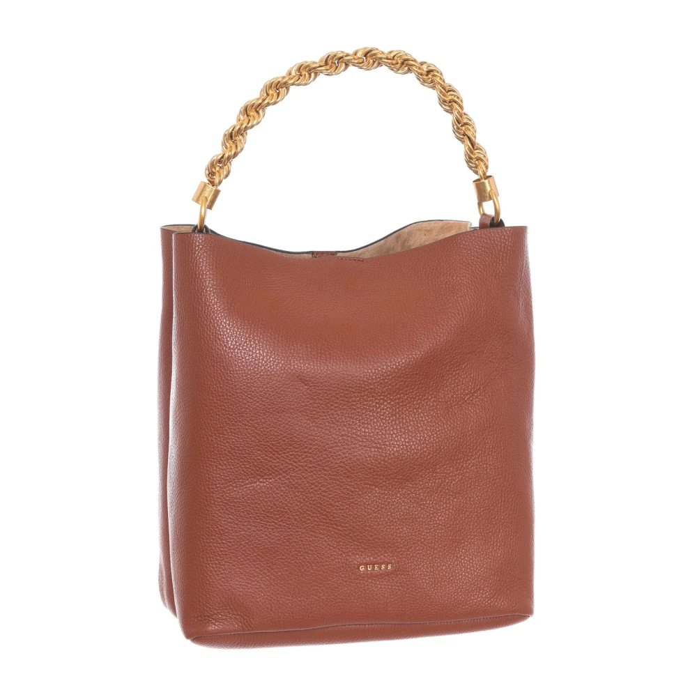 Guess Stijlvolle leren emmer tas Brown Dames