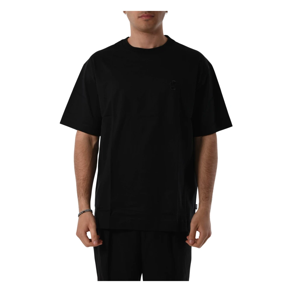 Hugo Boss Geborduurd Logo Katoenen T-shirt Oversize Black Dames