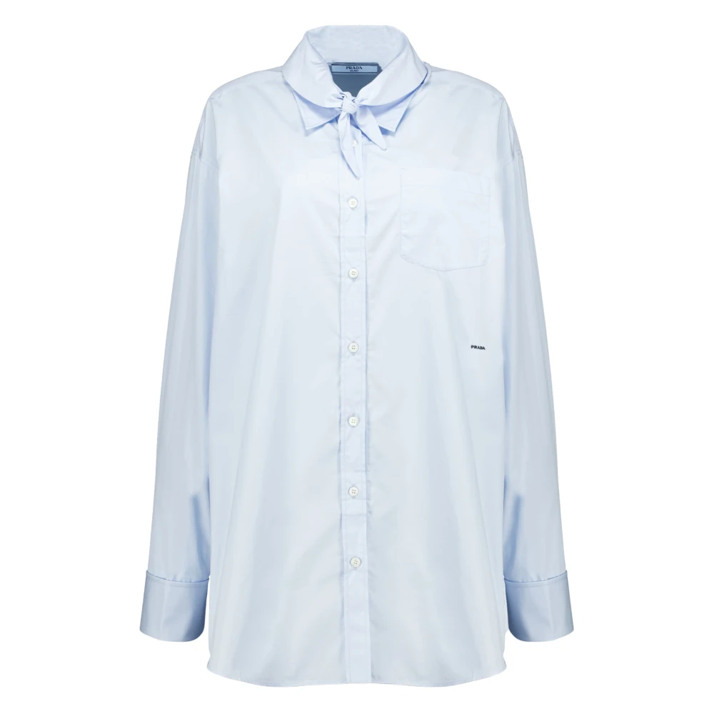 Prada Poplin Shirt - Female - Shirts - Blue - S - Blouses & Shirts
