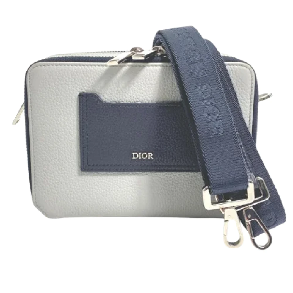 Dior Vintage Pre-owned Leather dior-bags Gray Heren