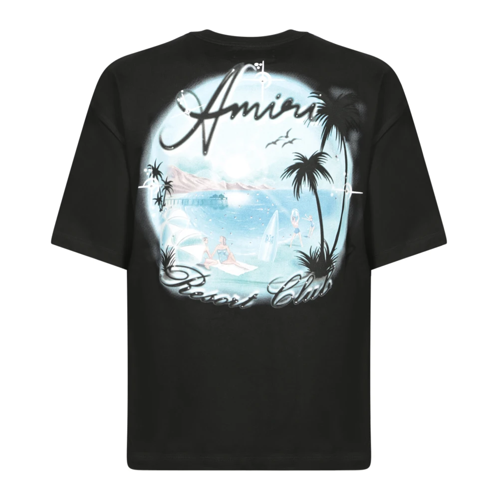 Amiri Zwart T-shirt met voorlogo Black Heren