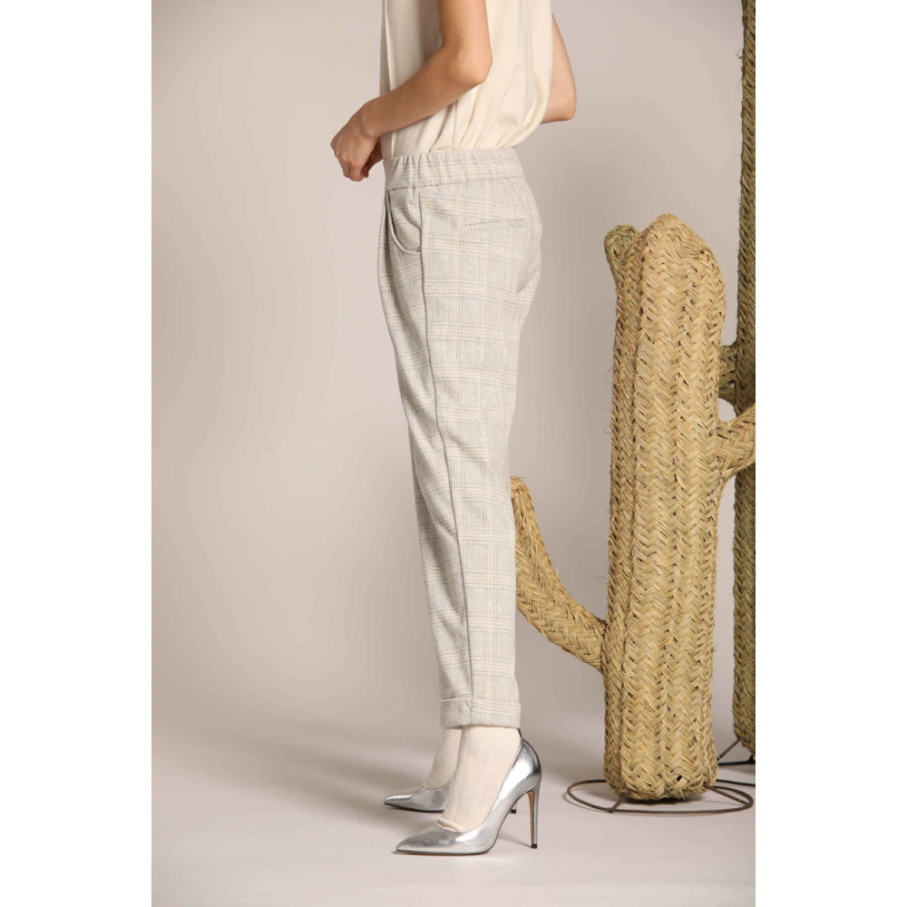Mason's Glen Check Easy Jogger Chino Broek Gray Dames