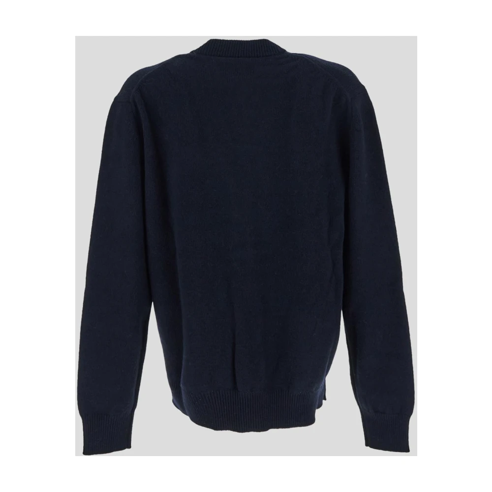 Seven Gauge Wollen Gebreide Vest Blue Heren