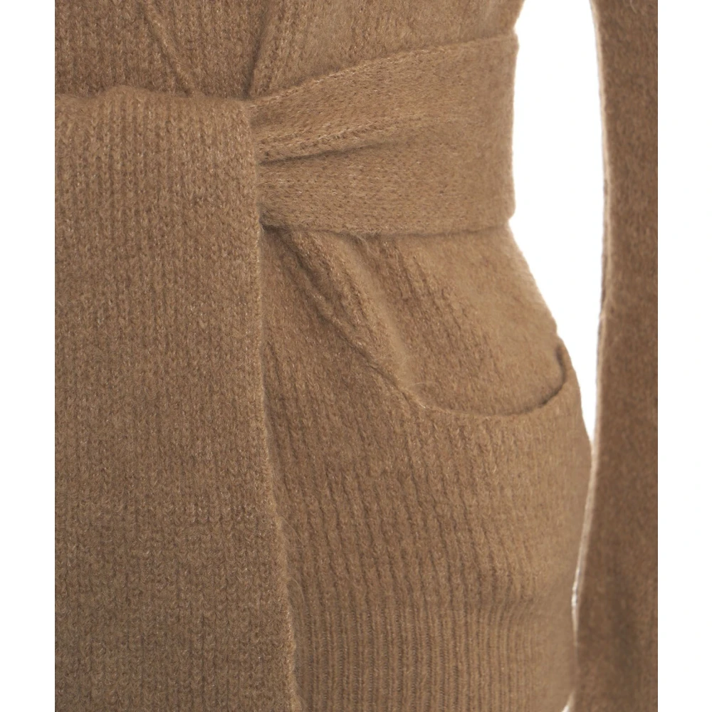 Akep Bruine Gebreide Trui Aw24 Handwas Brown Dames