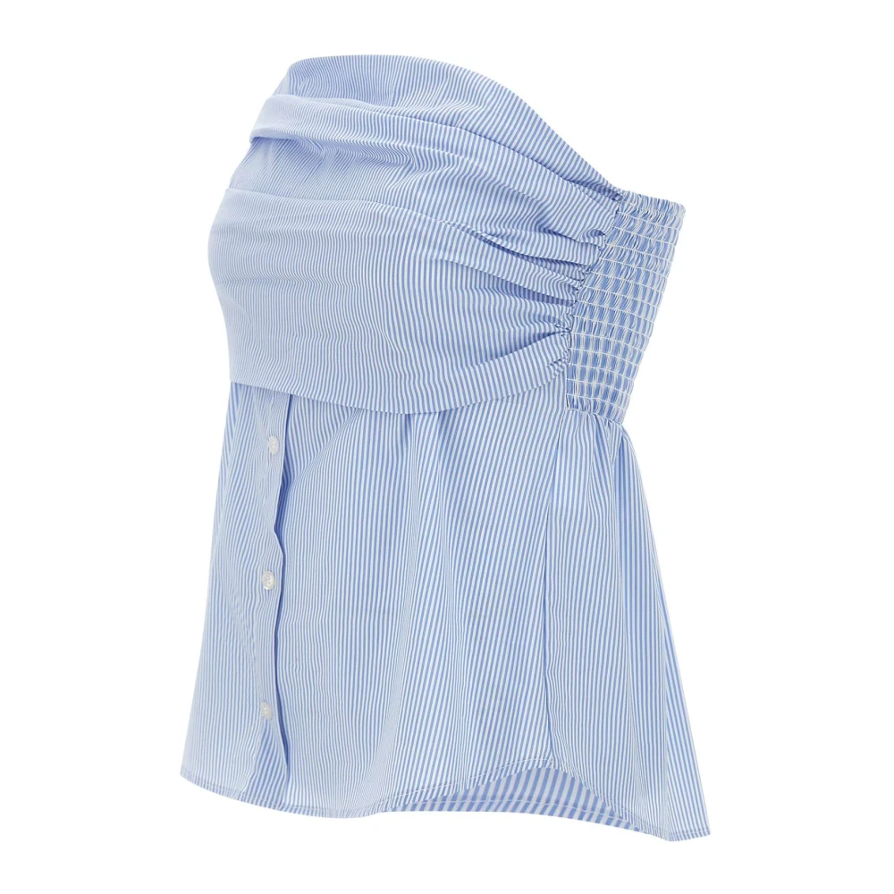 Kaos Gestreepte Katoenmix Top Italië Blue Dames