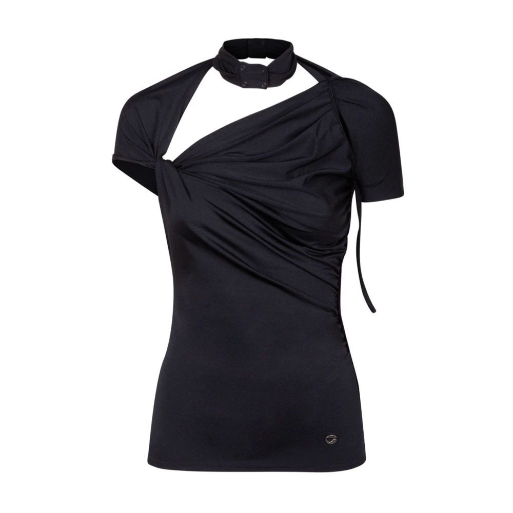 Coperni Zwart Cut Out T-Shirt Black Dames