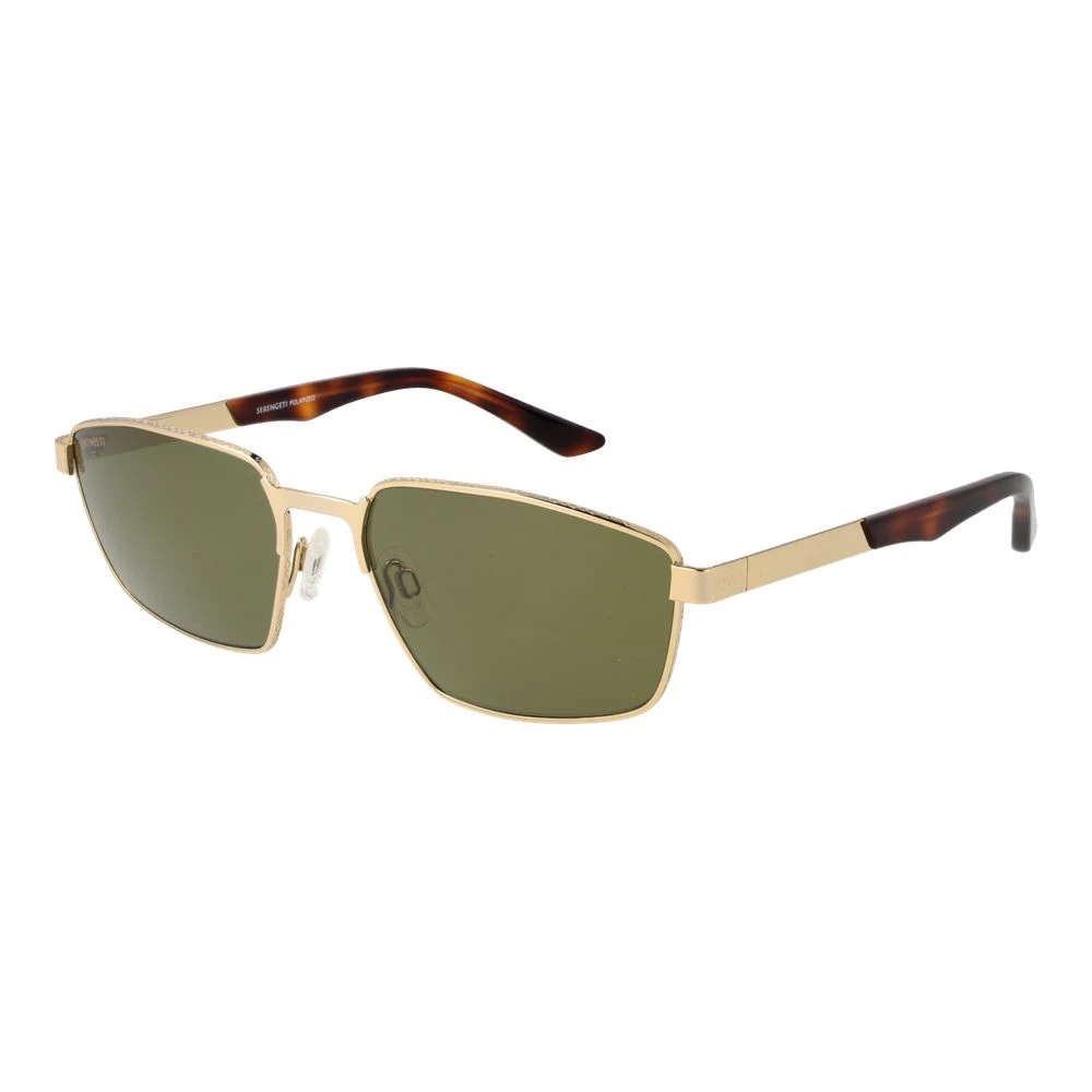 Serengeti Men's Gold/Green Sunglasses Lenses