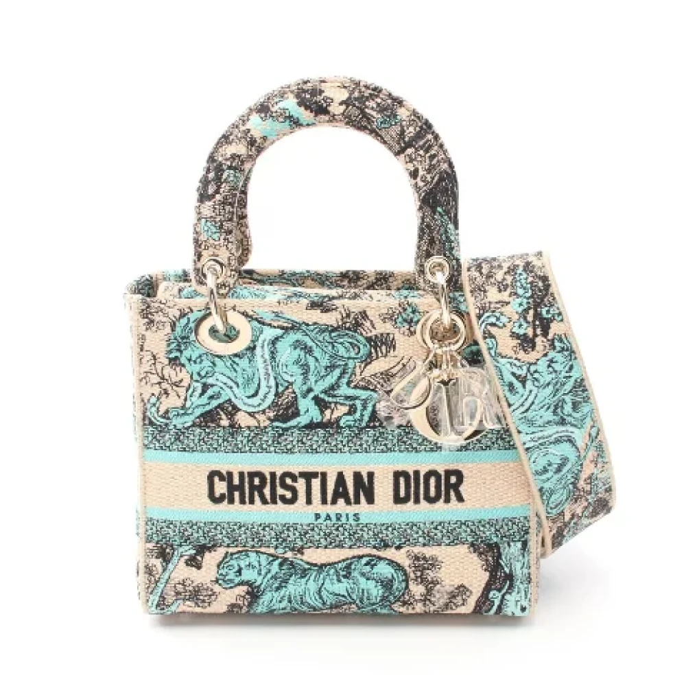 Dior Vintage Pre-owned Canvas handbags Beige Dames