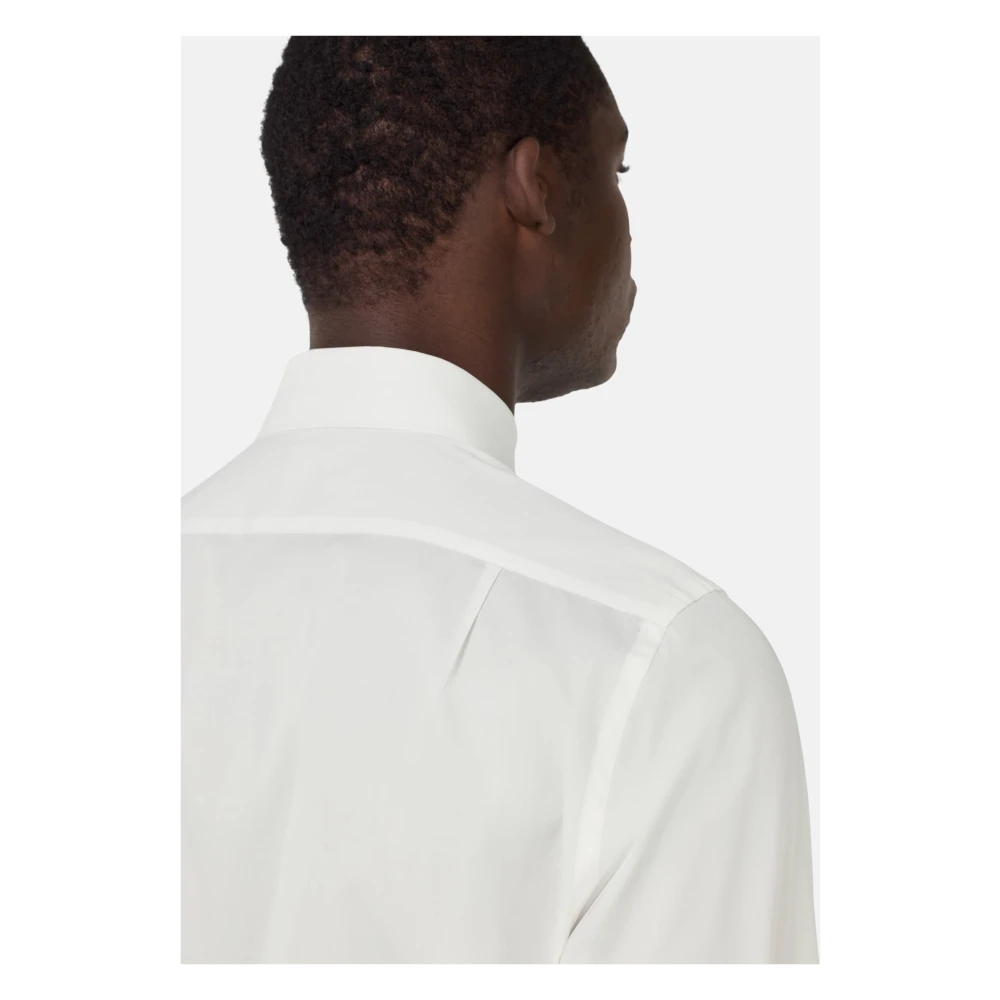 Boggi Milano Regular Fit Katoenen Twill Overhemd White Heren