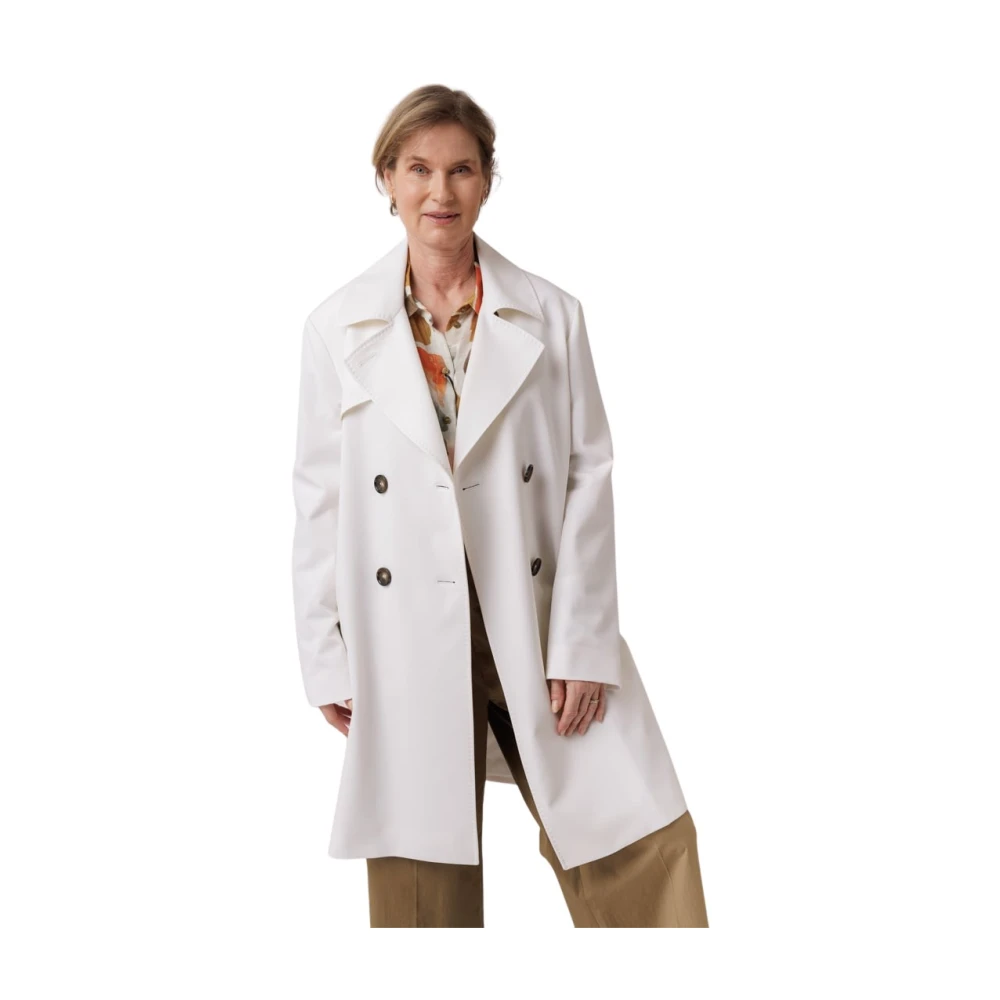 Cinzia Rocca Witte Jas met Grote Kraag White Dames