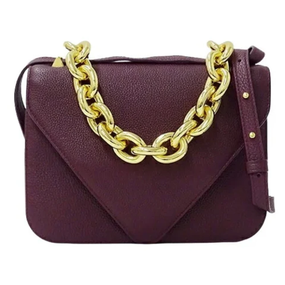 Bottega Veneta Vintage Pre-owned Leather shoulder-bags Purple Dames