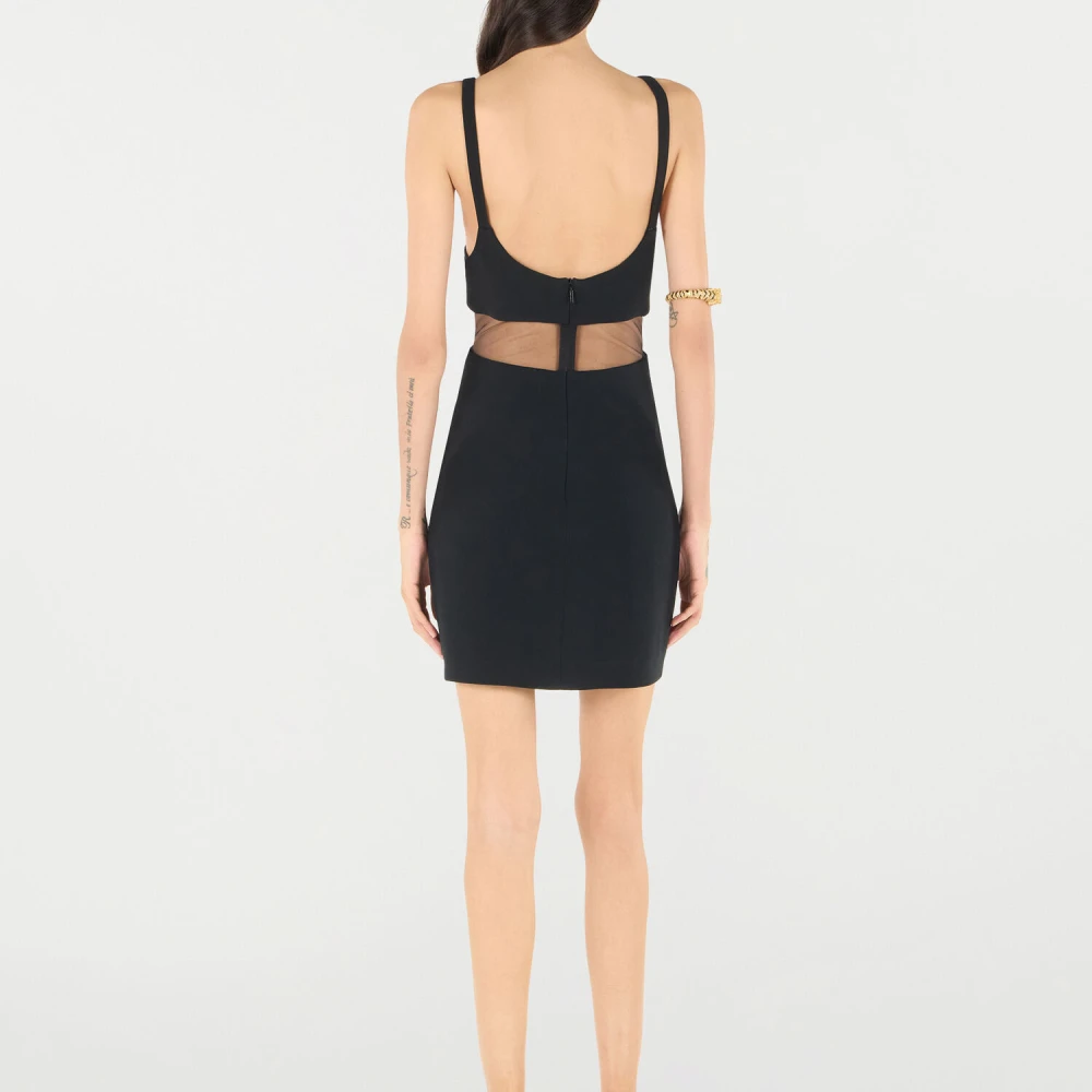 Roberto Cavalli Tijger Cutout Mini Jurk Black Dames