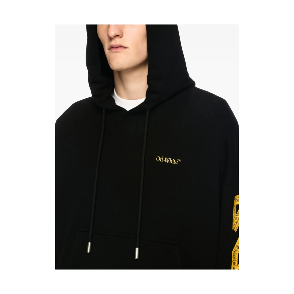 Off White Zwarte hoodie met zak Black Heren