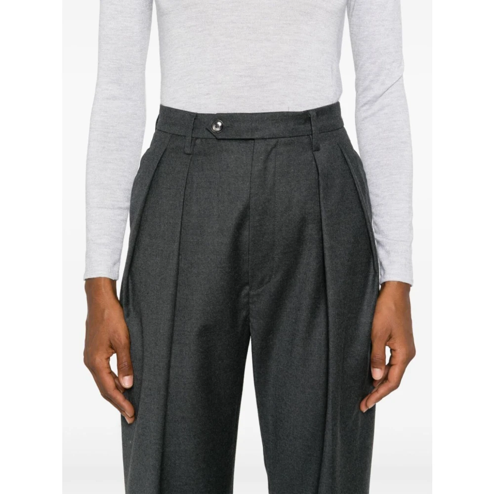Barena Venezia Grijze Flanellen Wollen Broek met Plooien Gray Dames