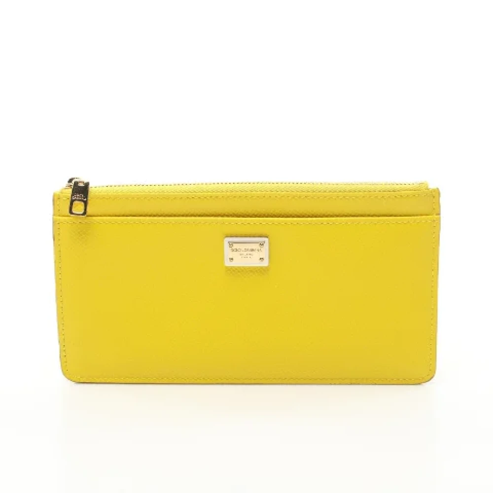 Dolce & Gabbana Pre-owned Leather wallets Yellow Dames