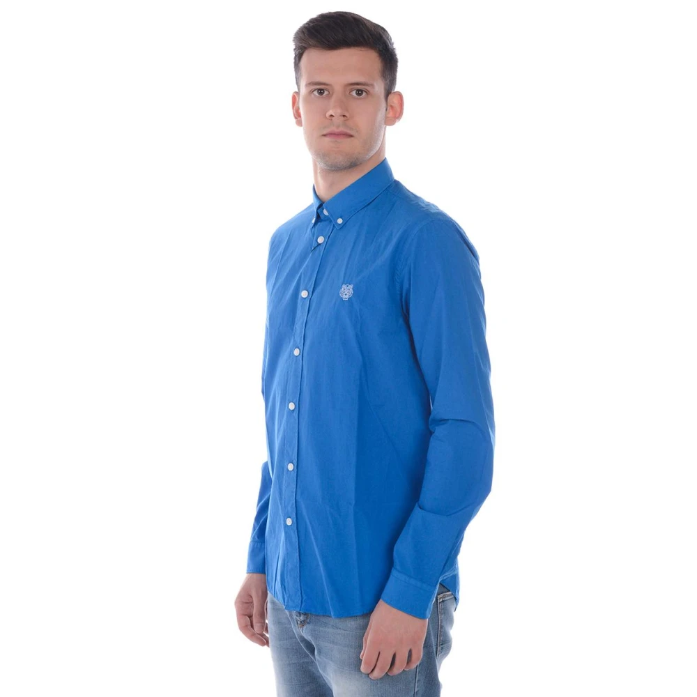 Kenzo Casual Katoenen Overhemd voor Mannen Blue Heren