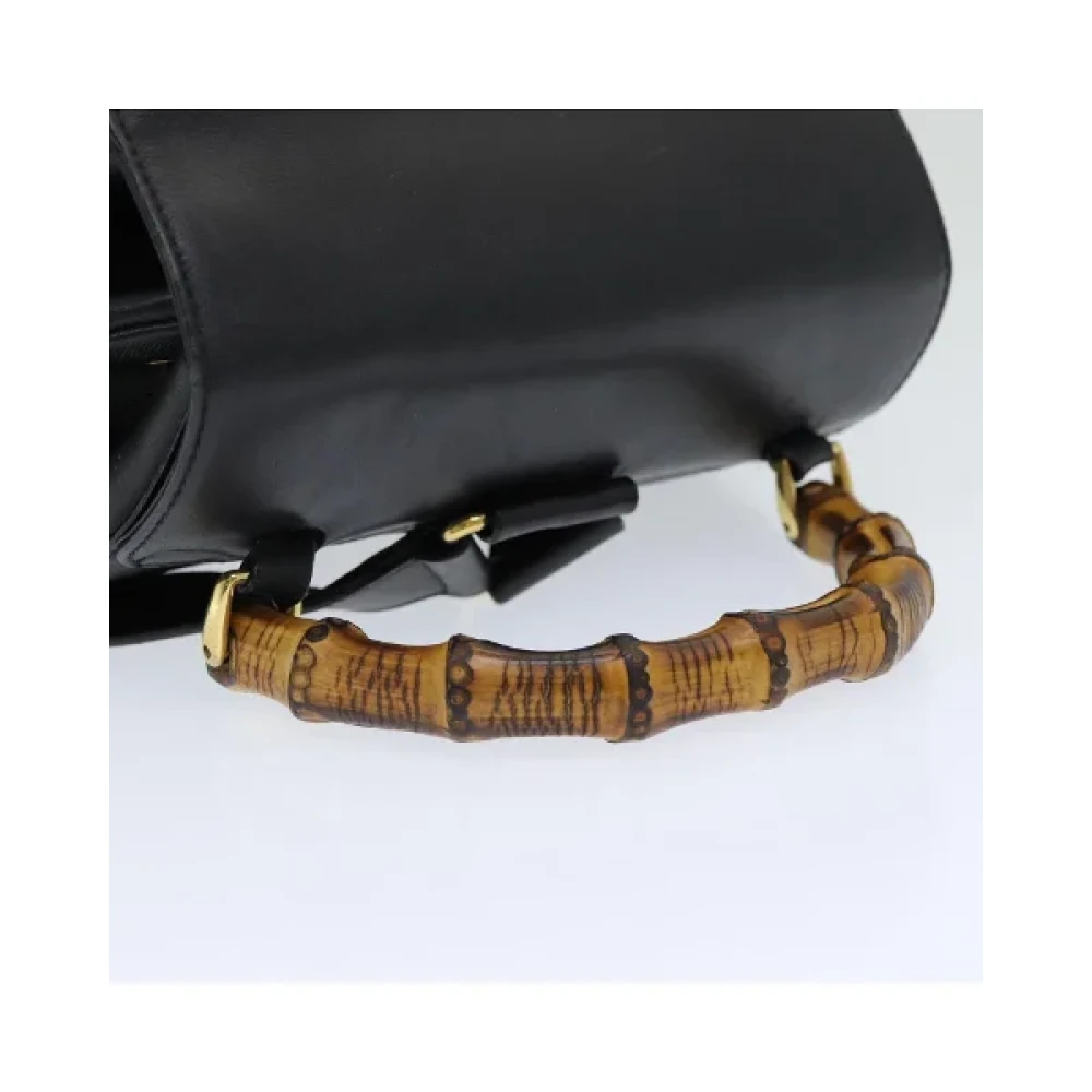 Gucci Vintage Pre-owned Leather backpacks Black Dames