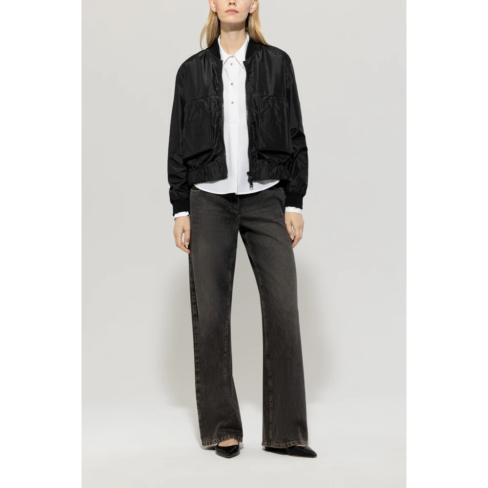 LUISA CERANO Korte blouson met tweewegrits Black Dames