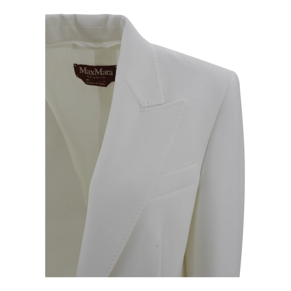 Max Mara Studio Moderne Witte Cady Blazer Jas White Dames