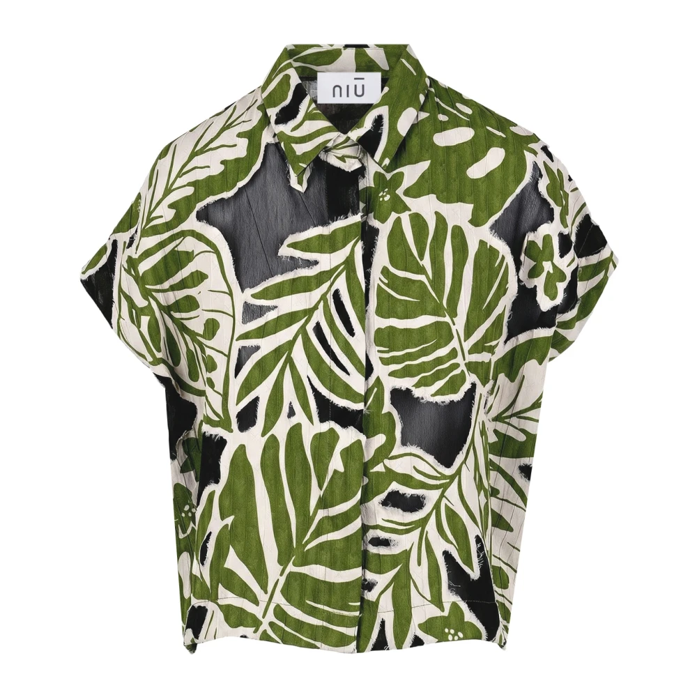 Niu Women's Multicolor Jungle Print Blouse - Shirts - M - Blouses & Shirts