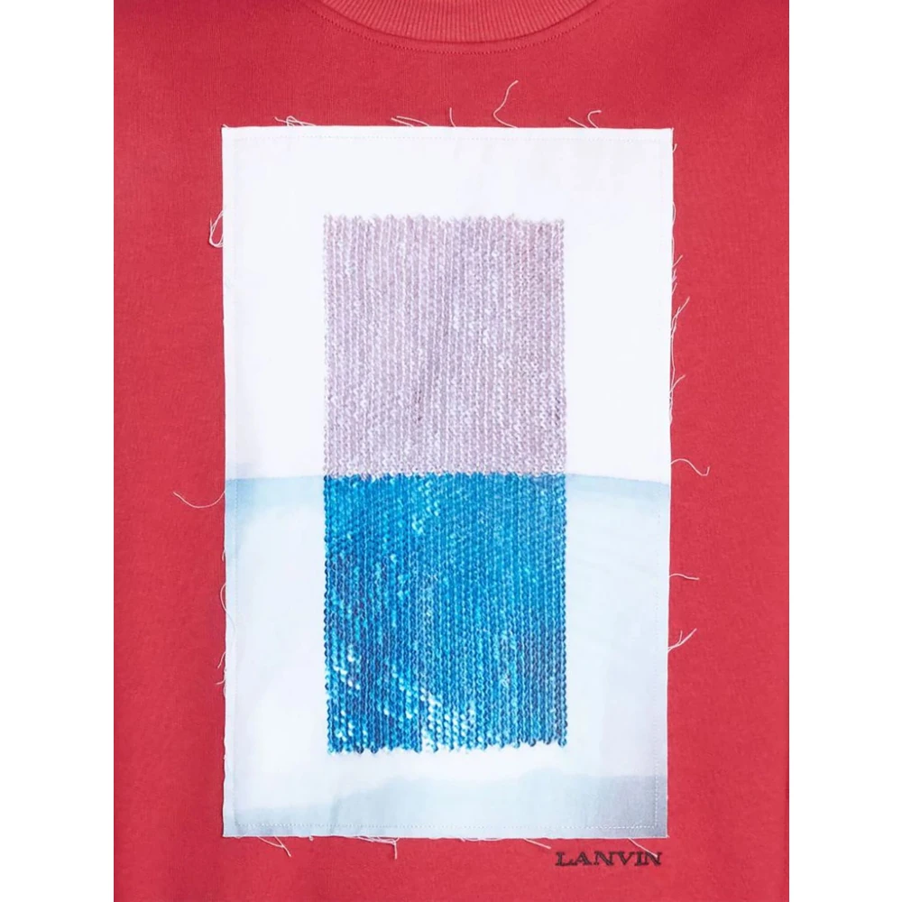 Lanvin Rode Archiefprint Sweater Red Heren