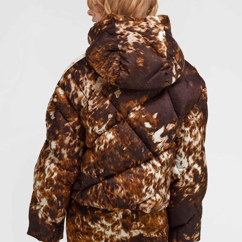 Roberto Cavalli Appaloosa Print Puffer Jas Brown Dames