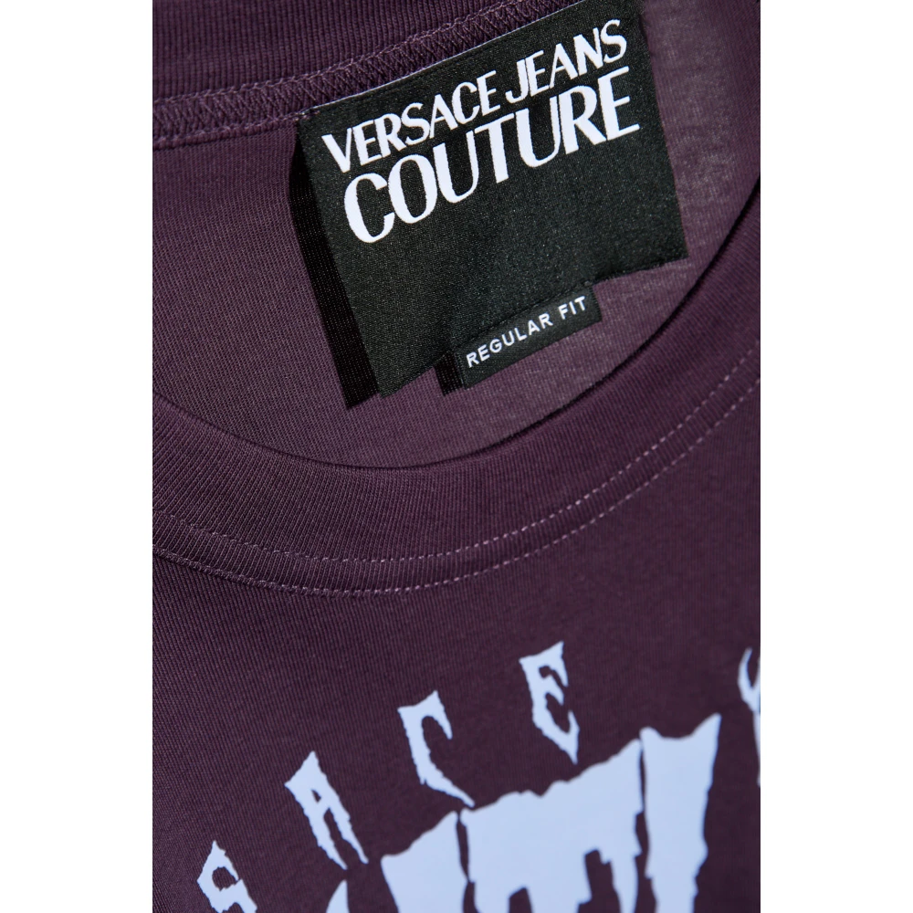 Versace Jeans Couture T-shirt met logo Purple Heren