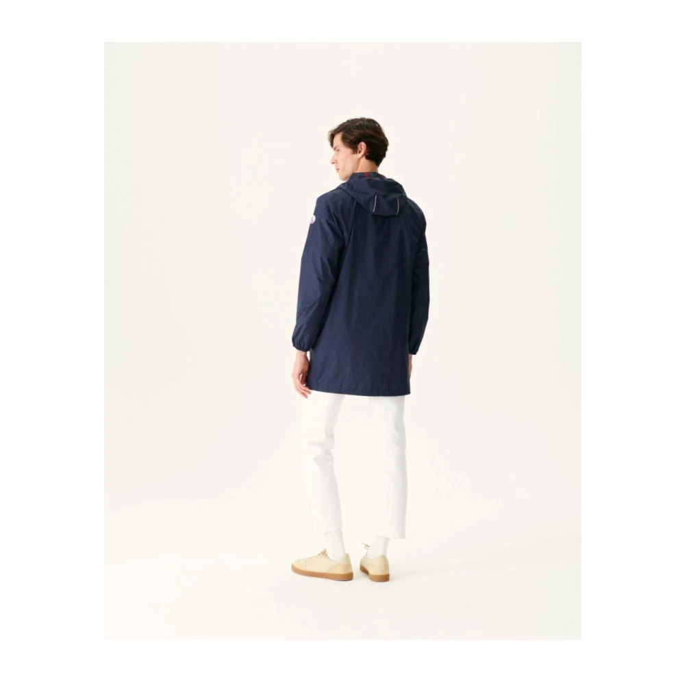 Jott Opvouwbare Lange Regenjas Reflecterend Logo Blue Heren