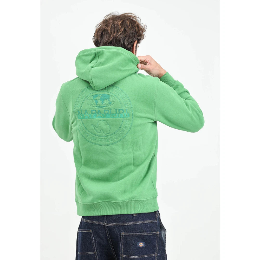 Napapijri Groene Hoodie Antarctic Research Green Heren