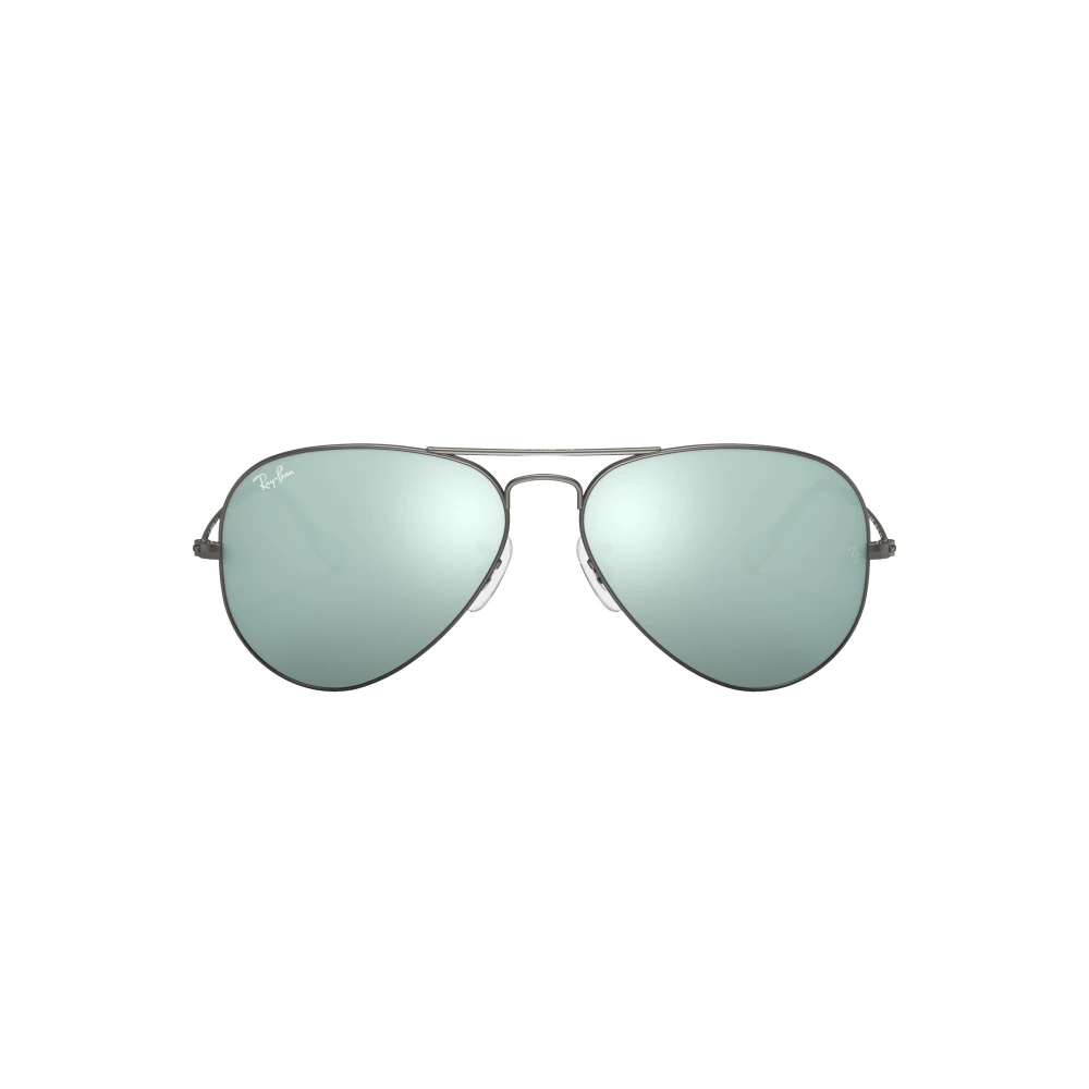 Ray-Ban Unisex Green Metal Frame Sunglasses Mirrored Lens