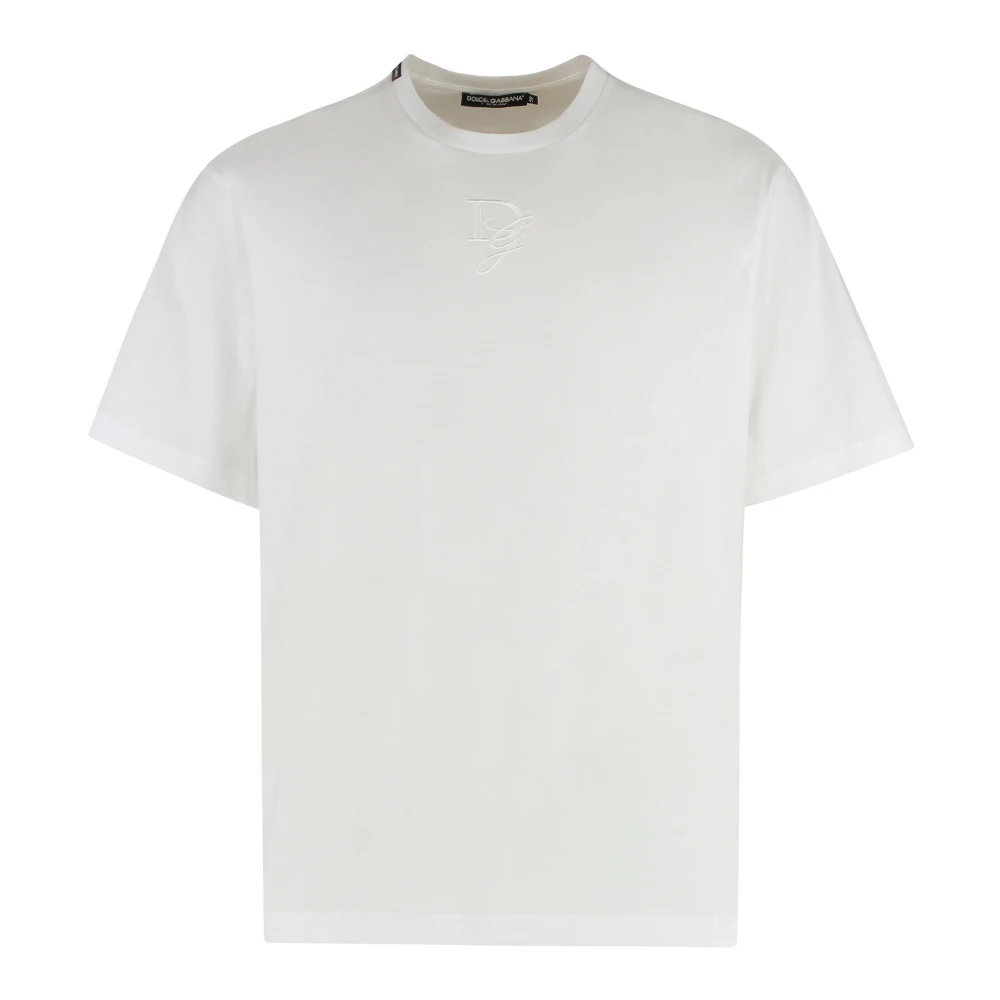 Dolce & Gabbana Cotton Crew-Neck T-Shirt - Male - T-Shirts - White - S - Tops