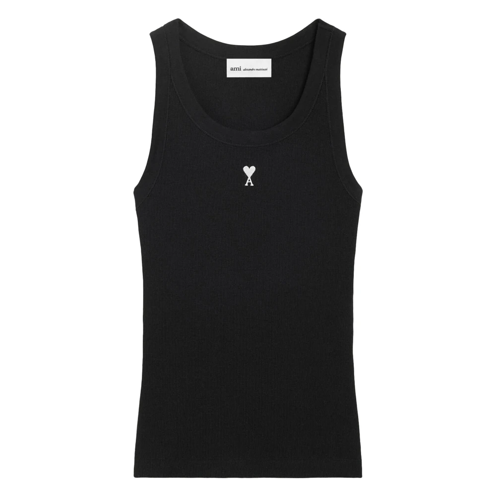 Ami Paris Donna Nero Top, L, New,