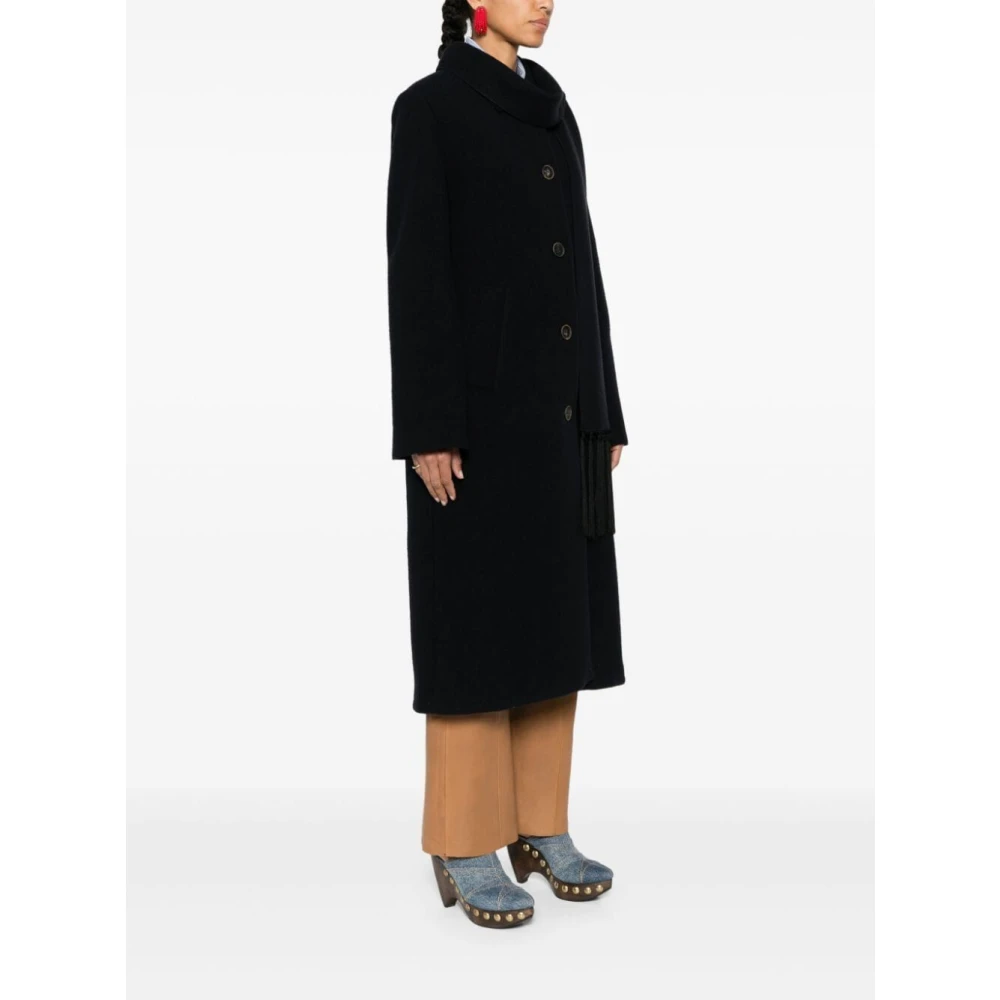 Forte Wollen Jas Sjaal Black Dames